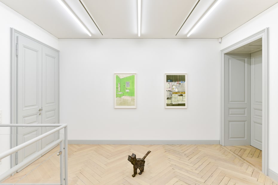 Installation view, Zilla Leutenegger: Mezzanin, Galerie Peter Kilchmann, Zurich, Switzerland, 2021, Photo: Sebastian Schaub