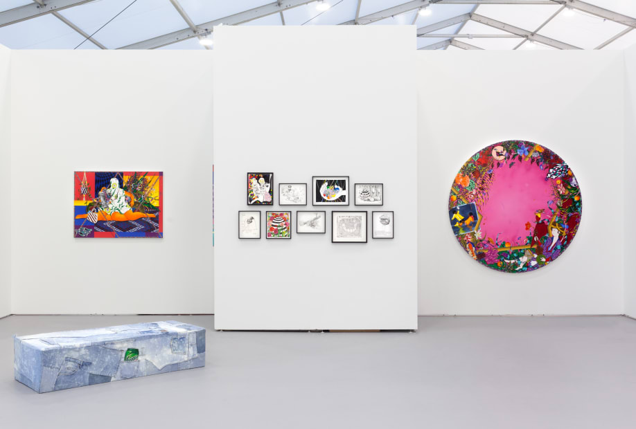 Wendy White, Amir H. Fallah, Trenton Doyle Hancock and Summer Wheat at UNTITLED. Miami Beach 2019, Booth B23