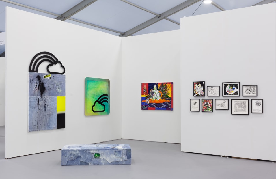 Wendy White, Amir H. Fallah, Trenton Doyle Hancock and Summer Wheat at UNTITLED. Miami Beach 2019, Booth B23