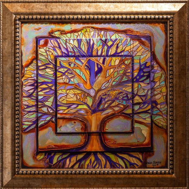 Amethyst Dreams 24x24 Oils and Mixed Media on Three dimensional wood panel Framed 30x30 Click to Zoom PRICE UPON REQUEST