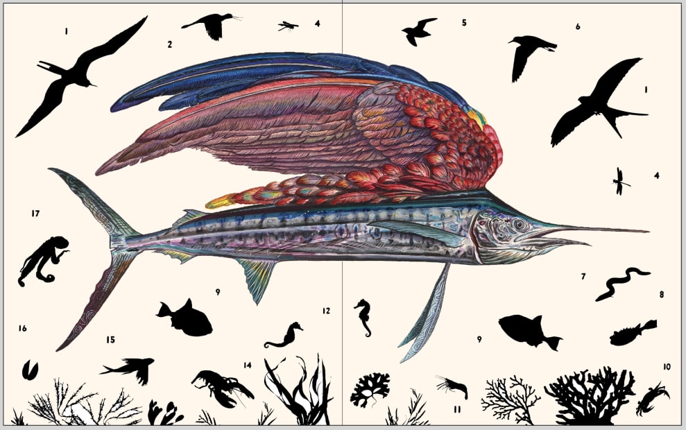 Sailfish 2021 Acrylic and oil on panel 58 x 92 inches