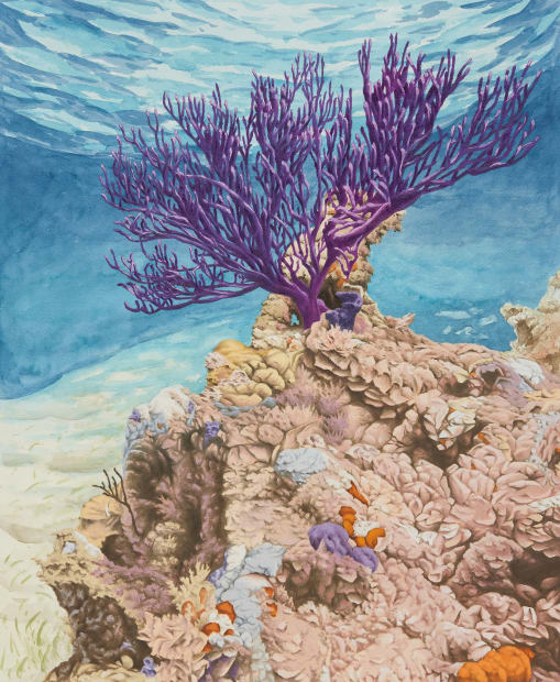 Sean Cavanaugh 12 Turtle Reef, 2021 Watercolor & oil on paper 23.6 by 19.8 inches