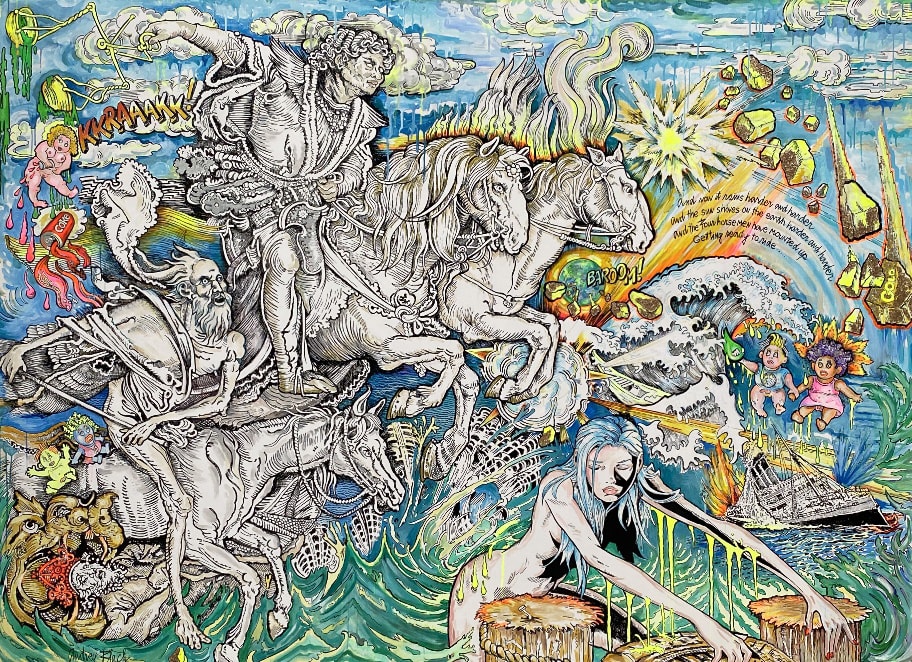 Audrey Flack, Days of Reckoning, 2020, Acrylic on canvas, 72 x 92 inches