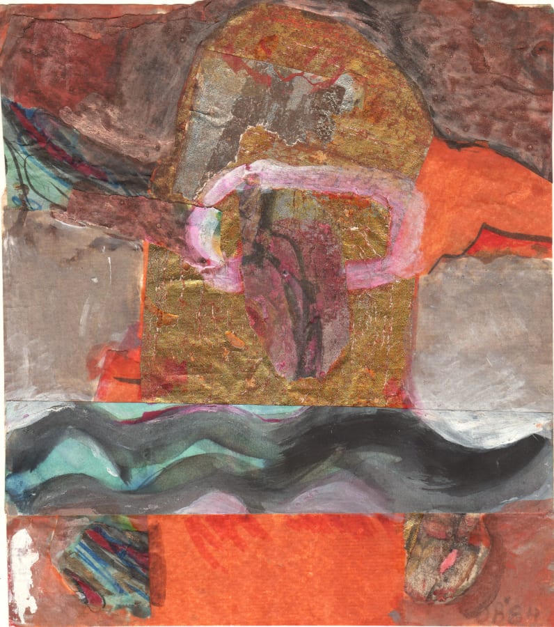 Dusti Bongé, Untitled, 1984, Watercolor and collaged Joss paper, 5 1/2 x 5 in. © Dusti Bongé Art Foundation