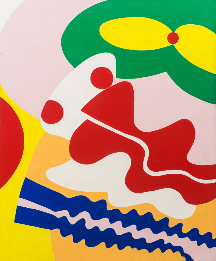 Knox Martin, Pandora (Green Mouth, Red Nose), 1972, Acrylic on linen, 85 x 60 inches