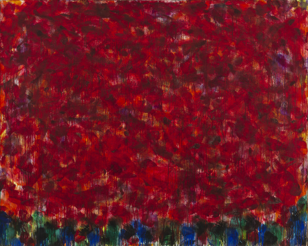 Norman Bluhm, Bleeding Rain (1956). Courtesty of the Herbert F. Johnson Museum of Art, Cornell University, Ithaca, New York, © The Estate of Norman Bluhm.