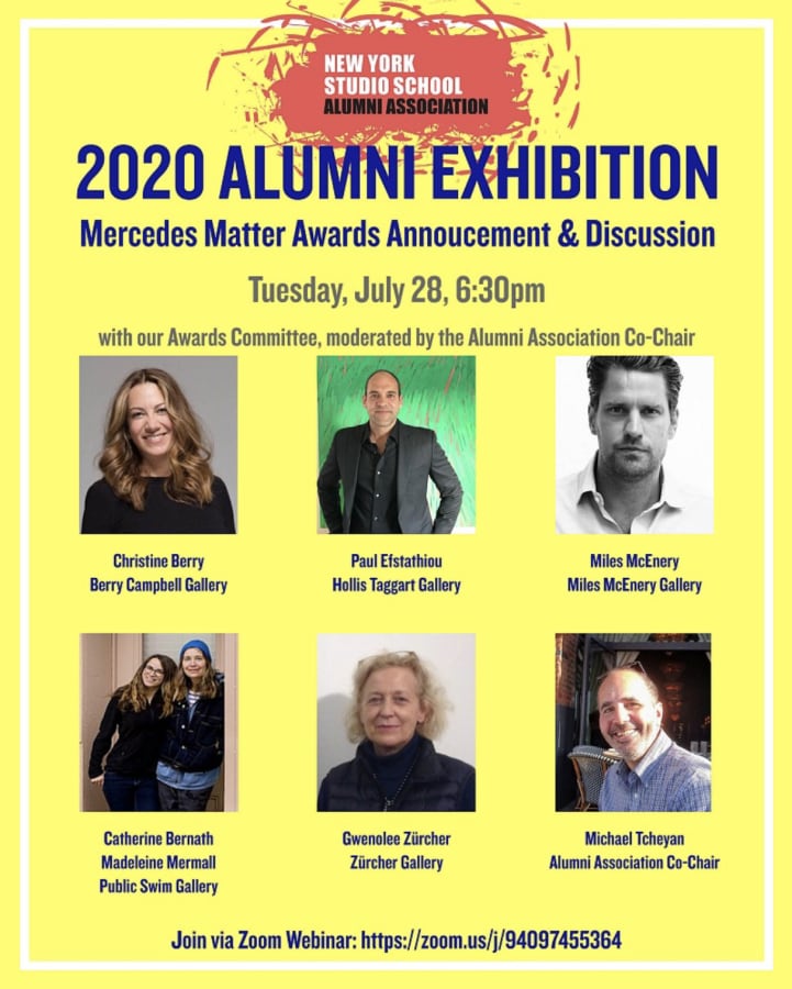 Paul Efstathiou is appointed to the Awards Committee for the New York Studio School 2020 Alumni Exhibition