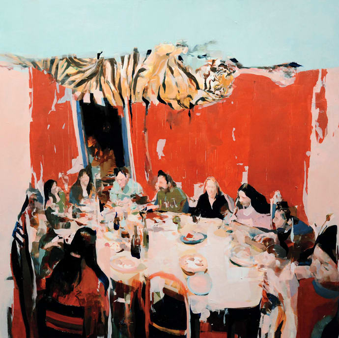 Alex Kanevsky's painting Dinner with Dear Friend (2018)