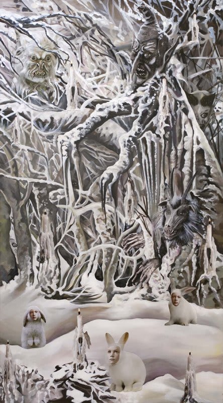 Artwork: Marnie Weber, The Dark and Snowy Woods, 2013