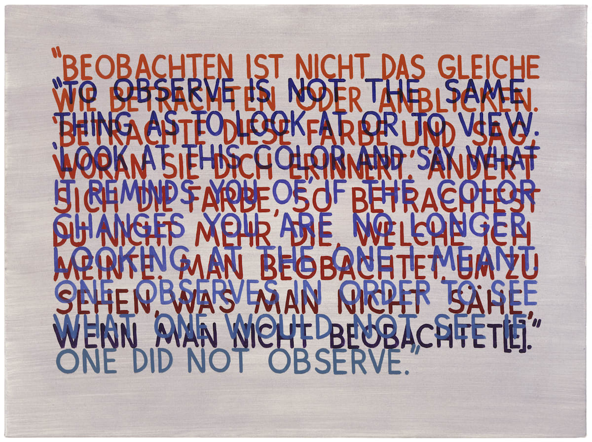 Artwork: Mel Bochner, If the Colour Changes (#1), 1997