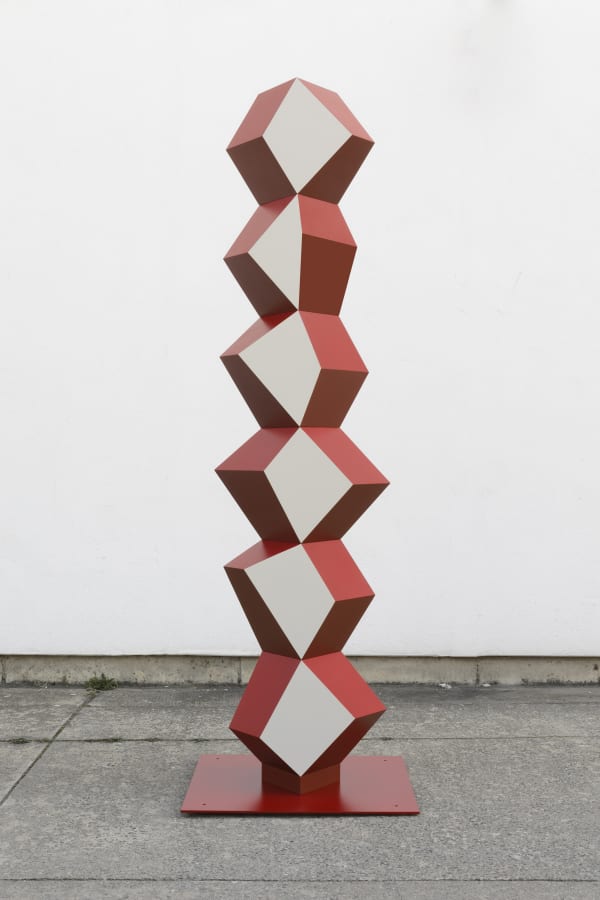 Artwork: Angela Bulloch, Heavy Metal Stack of Six: How Now?, 2019