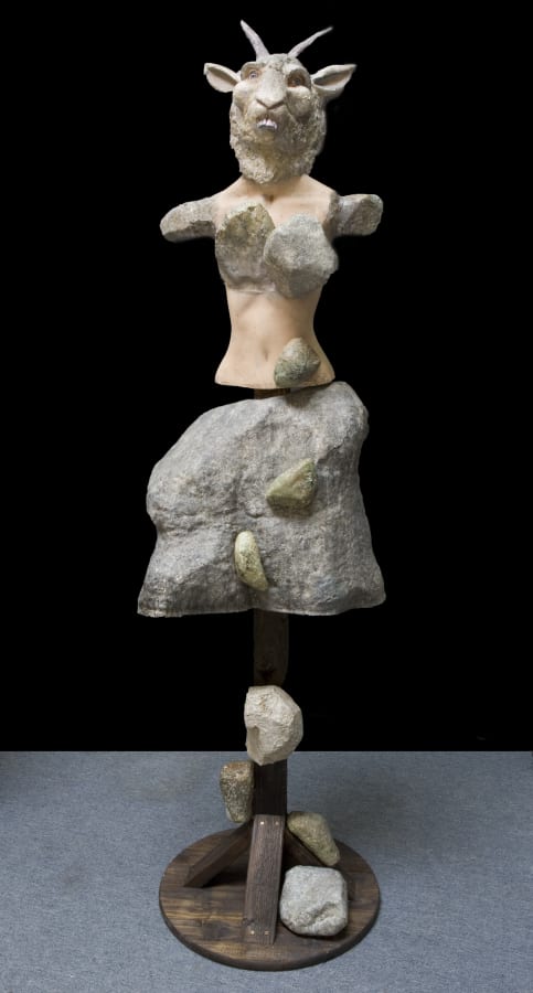 Artwork: Marnie Weber, Rock Sheep Scarecrow, 2011