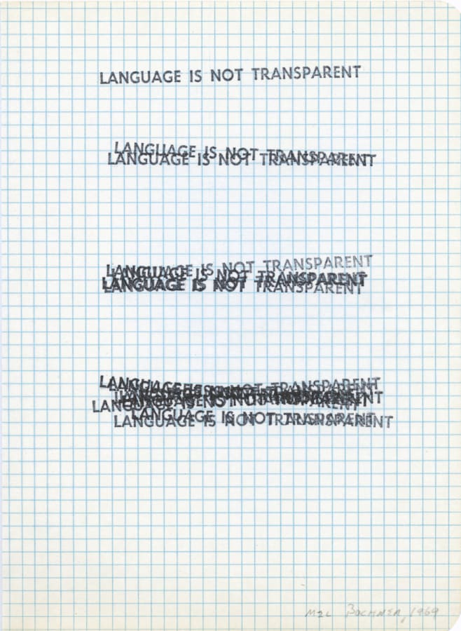 Artwork: Mel Bochner, Language Is Not Transparent, 1969