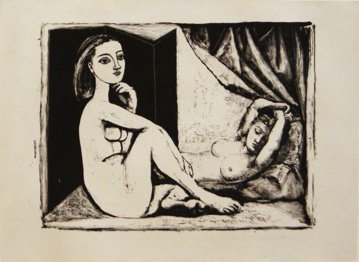 Pablo Picasso, Les Deux femmes nues (State 6), 1945