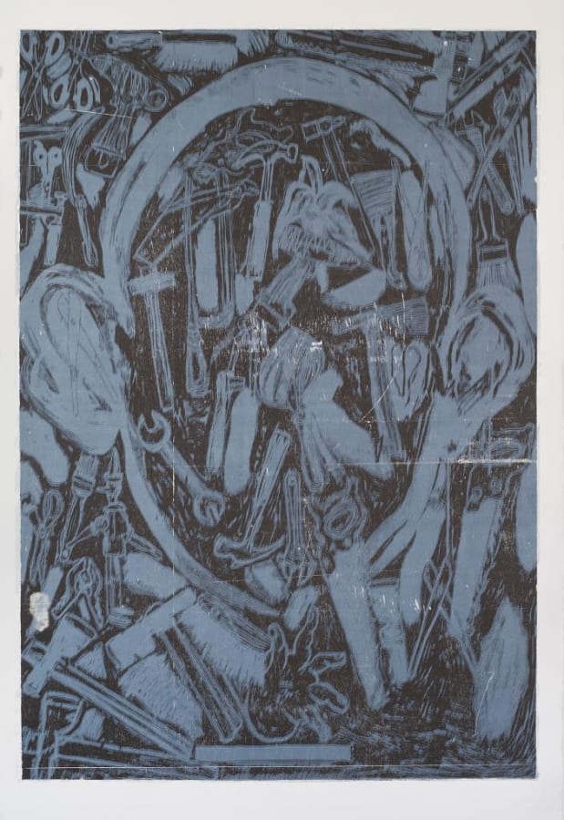 Jim Dine, Tools in a Puzzled Vessel IV, 2017