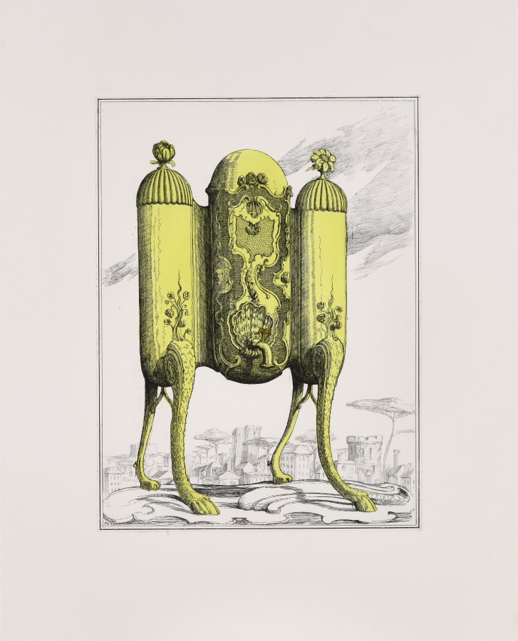 Pablo Bronstein, Tea Urn on Legs II, 2017