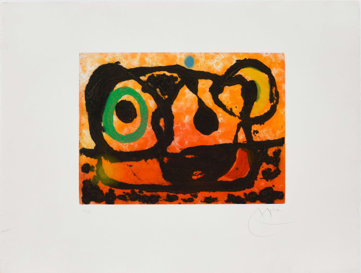 Joan Miró, Tête au soleil couchant, 1967