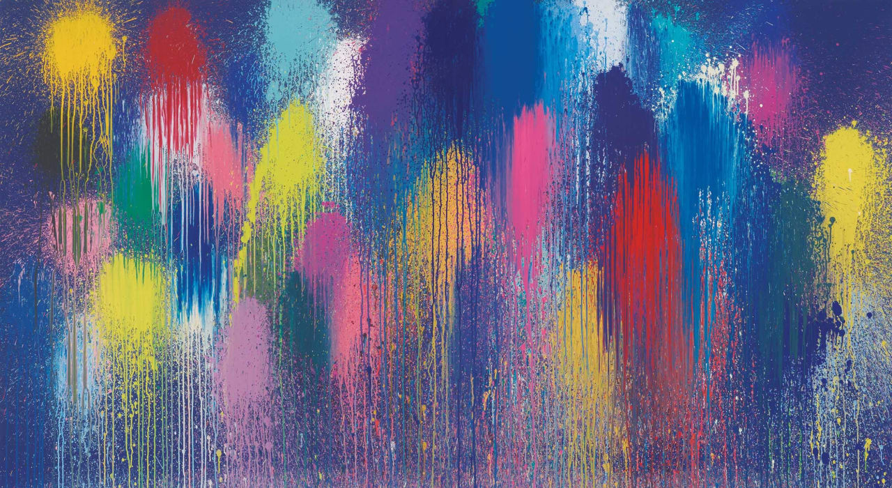 Ian Davenport, Blue Stars, 2024