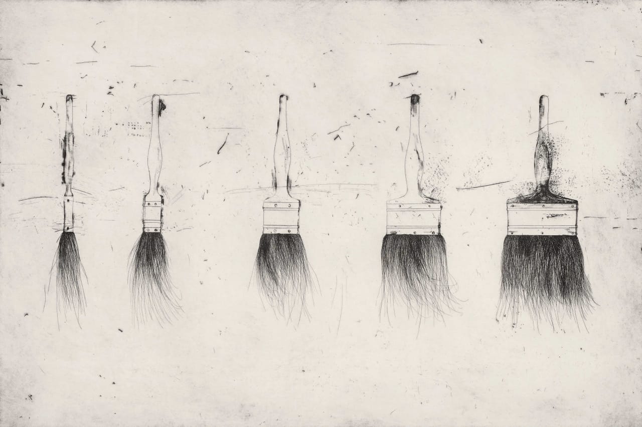 Jim Dine, Five Paintbrushes (first state), 1972