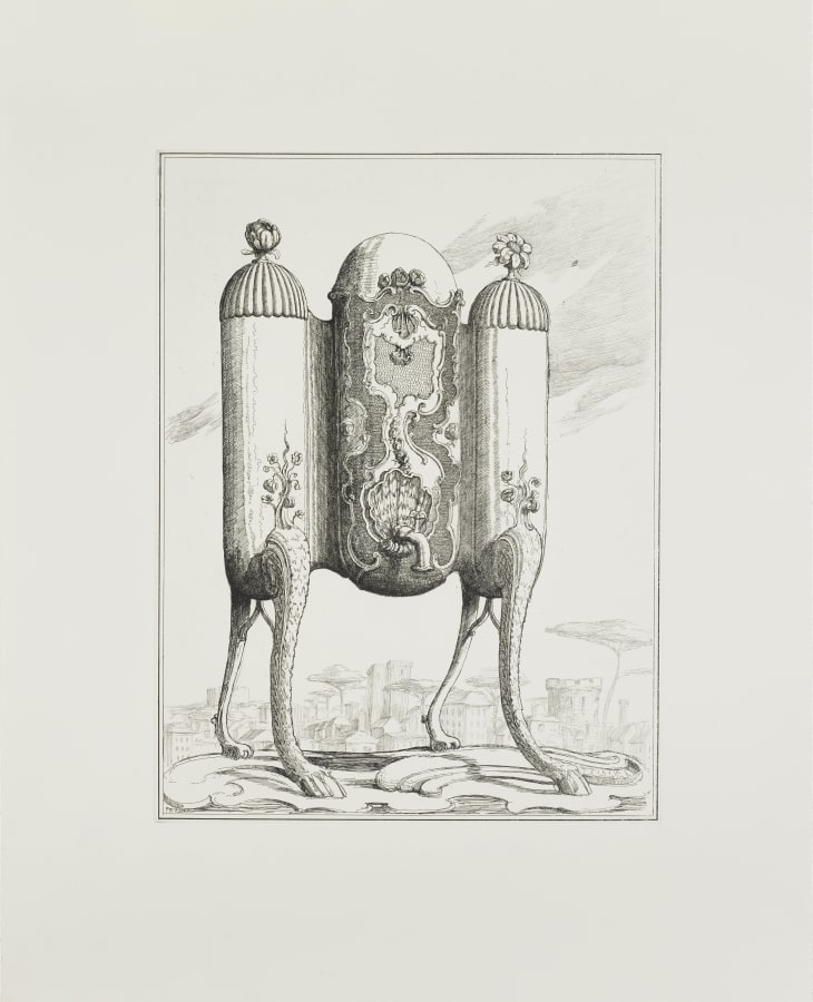 Pablo Bronstein, Tea Urn on Legs III, 2017