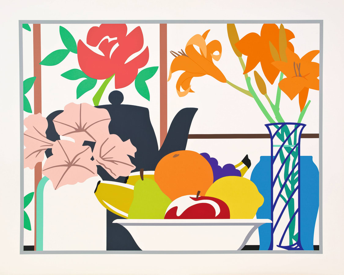 Tom Wesselmann, Still Life with Lilies, Petunias and Fruit, 1988