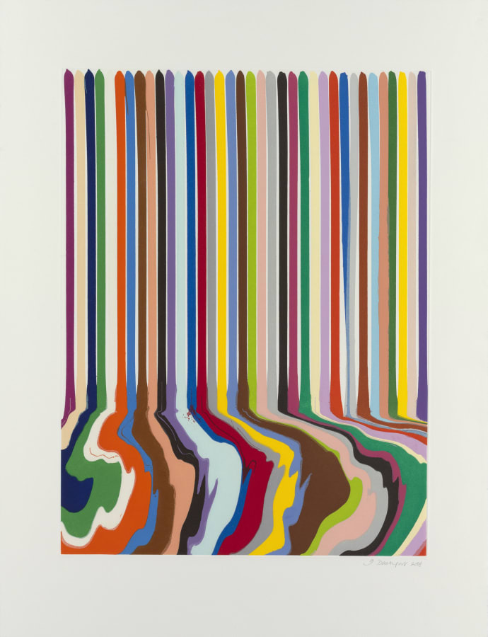 Ian Davenport, Etched Lines: Thirty Six, 2009