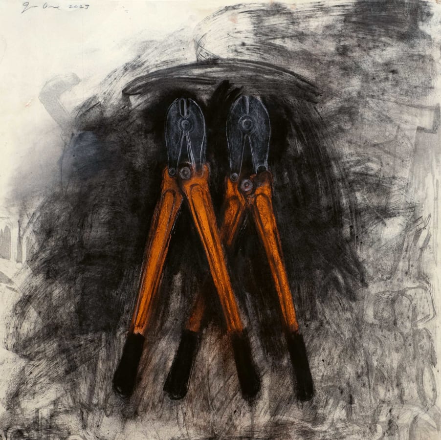 Jim Dine, Two Orange Bolt Cutters, 2023