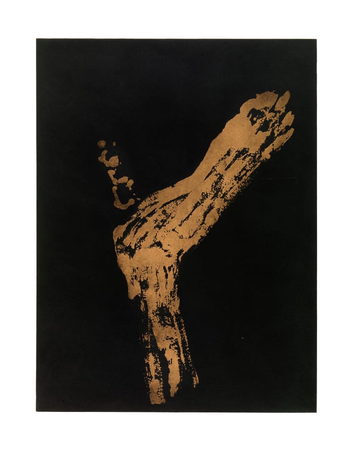 Georg Baselitz, Piedi VII (gold), 2020