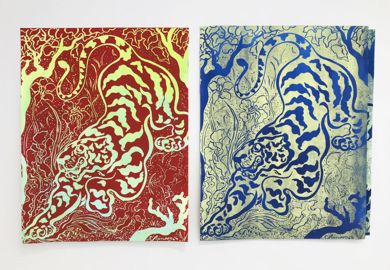 Artwork: Sarah Crowner, Double Tiger, after PR, 2019