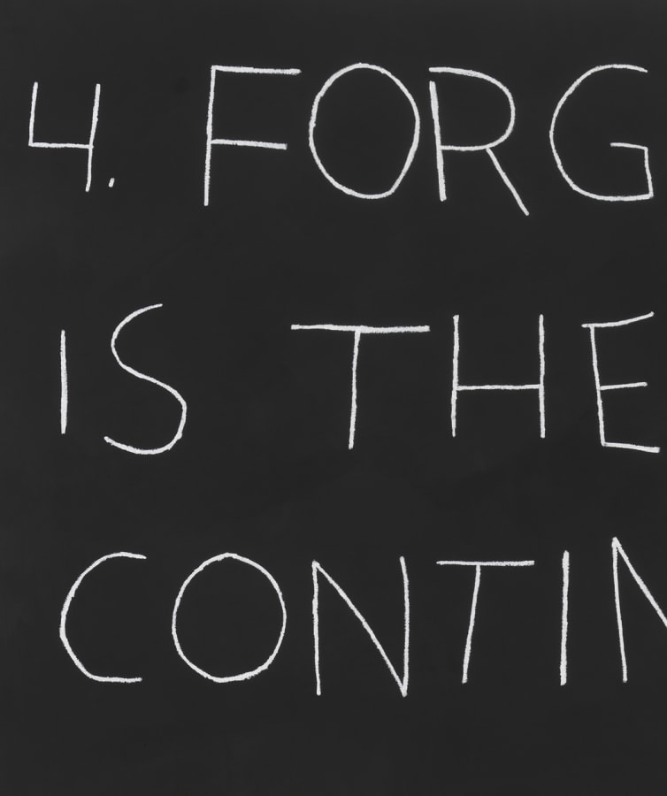 Artwork: Mel Bochner, Forgetting Is The Only Continuum, 1970 / 2018