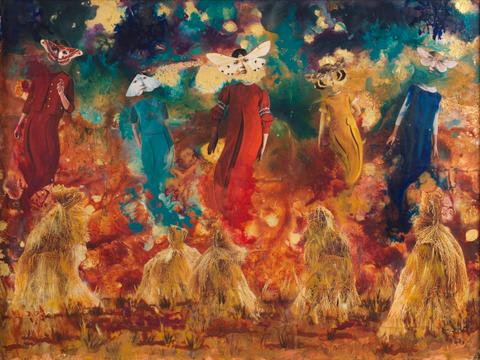 Artwork: Marnie Weber, Haystacks and Moth Memories, 2019