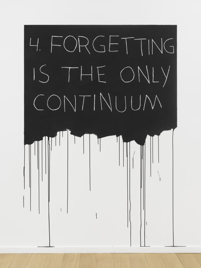Artwork: Mel Bochner, Forgetting Is The Only Continuum, 1970 / 2018