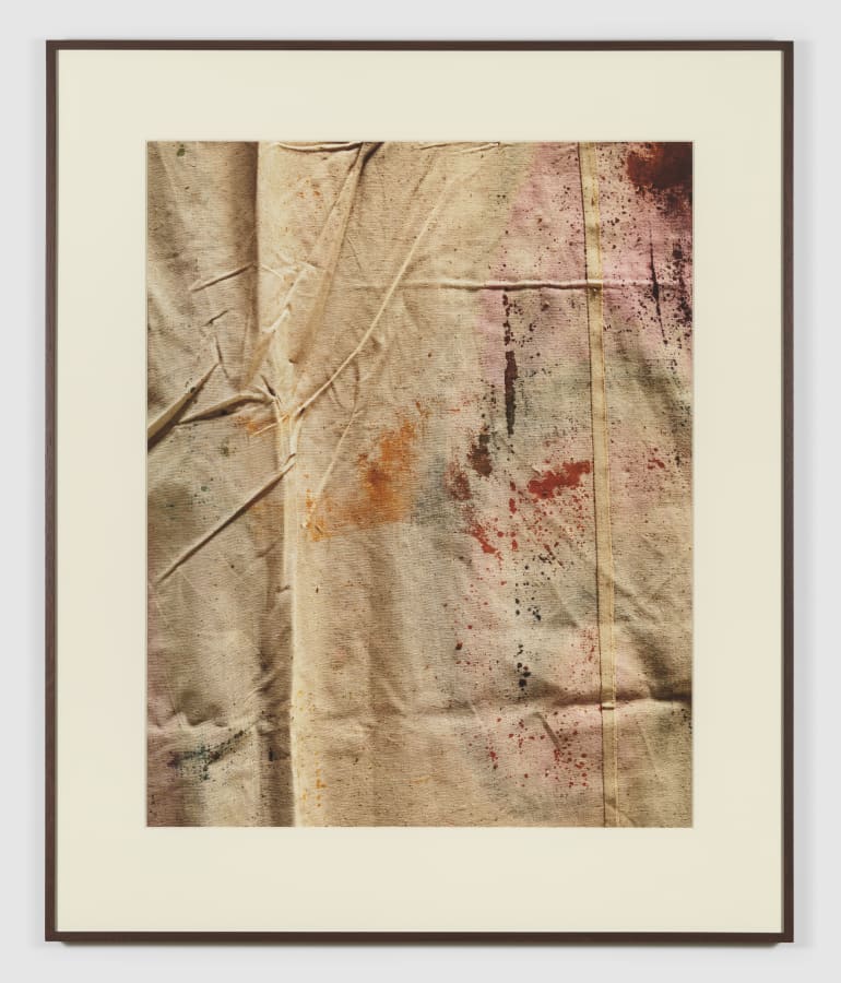Artwork: João Penalva, Back of a scenic floor cloth labelled ‘Act II’. Ball scene. Synthetic dyes on sized canvas, 2019