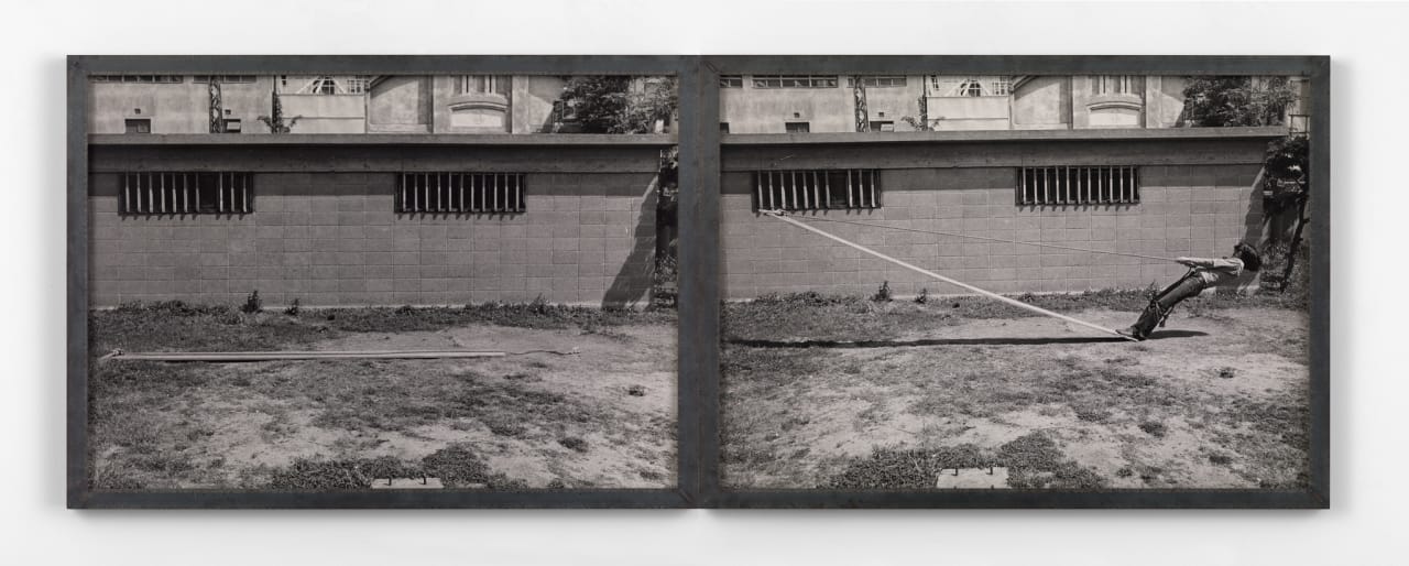 Artwork: Keiji Uematsu, Board/Man/Rope, 1973