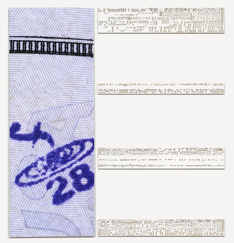 Artwork: Hugh Scott-Douglas, Torn Cheques, Chopped Bill, 2013