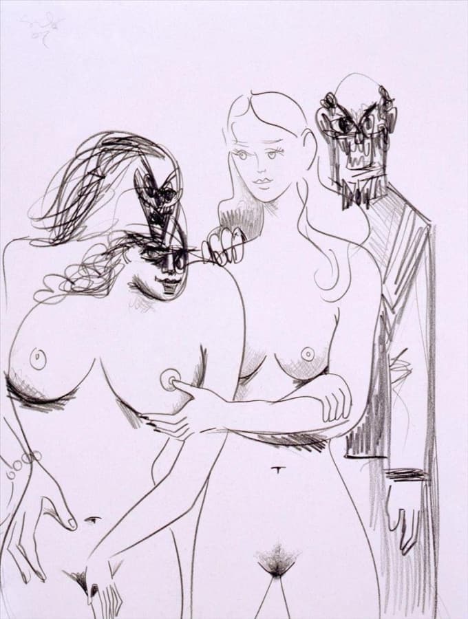 Artwork: George Condo, Jean Louis with Two Nudes, 2007