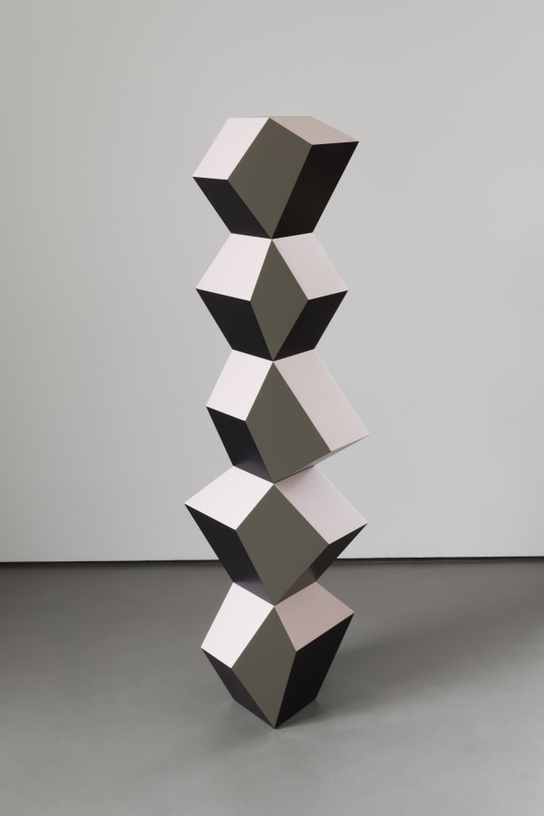Artwork: Angela Bulloch, Five Form Stack: Pink Moss, 2019