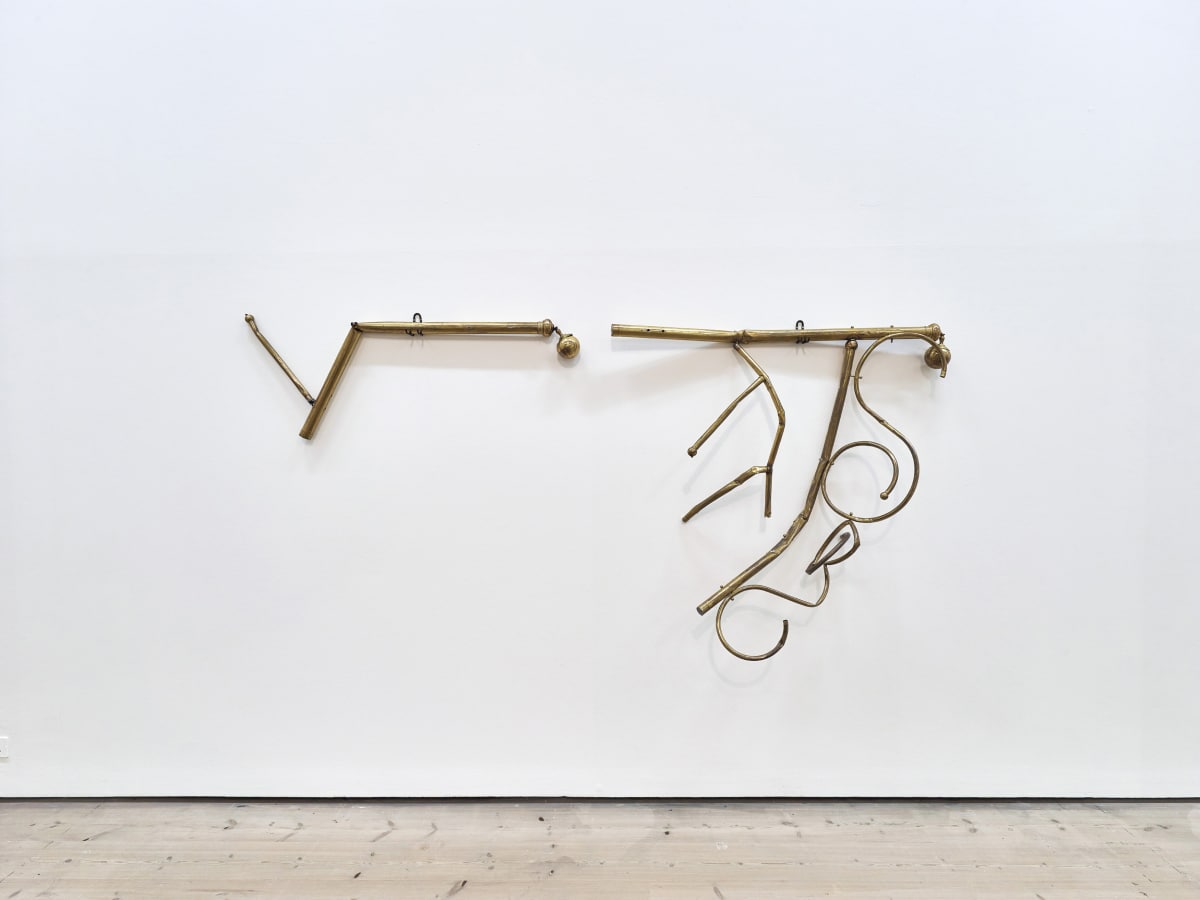 Artwork: Eric N. Mack, Fragments of Brass Bed Frame, 2017