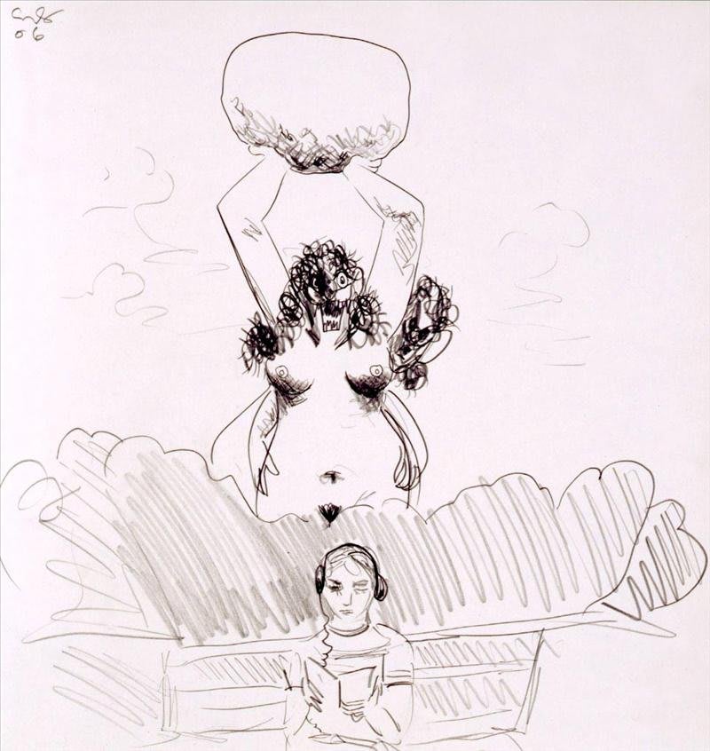 Artwork: George Condo, Female Rock Thrower, 2007