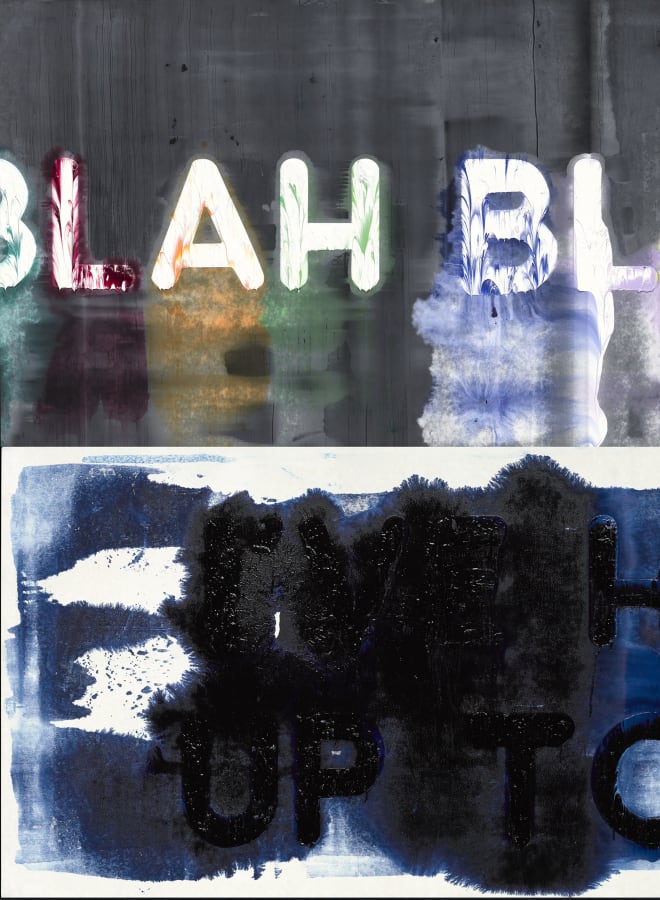 Artwork: Mel Bochner, Blah, Blah, Blah / I've Had It Up To Here / $#!+, 2019