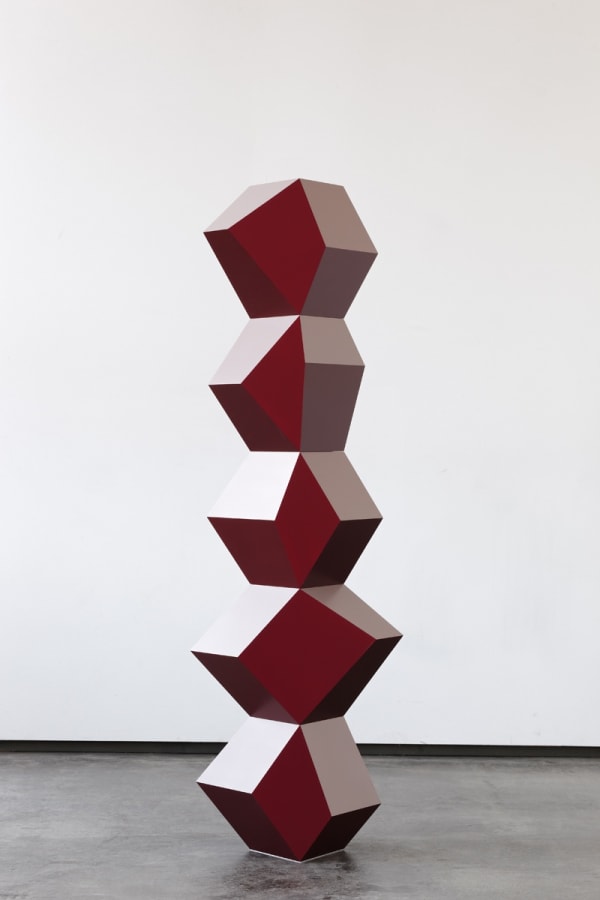 Artwork: Angela Bulloch, Five Form Stack: Red, Wine & Beige, 2016