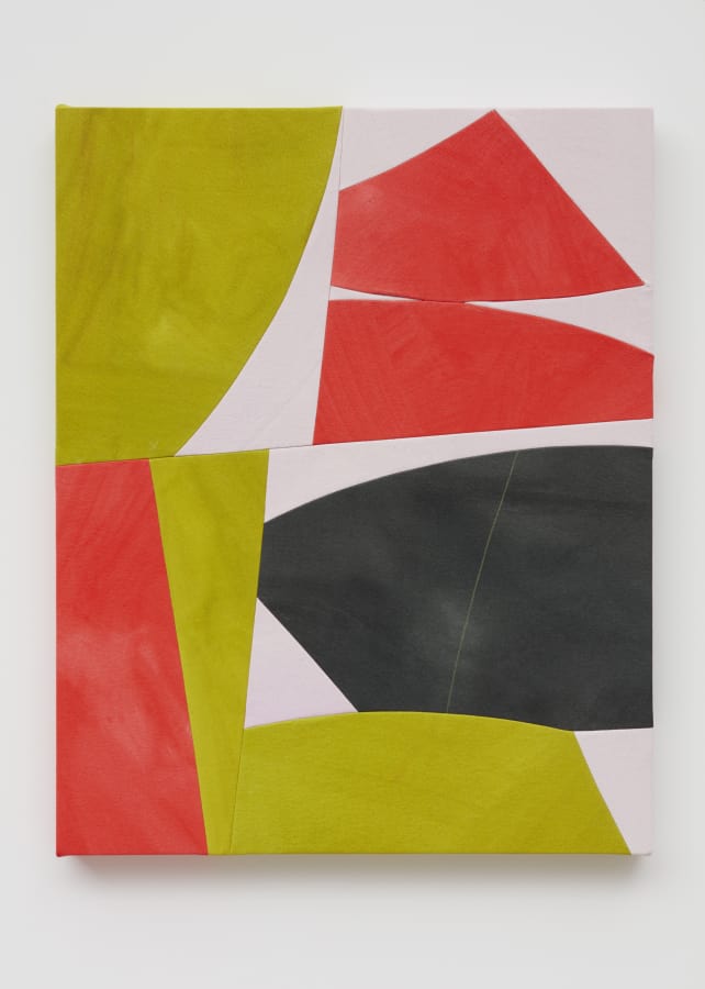 Artwork: Sarah Crowner, Sliced Forms (Lilac Background), 2018
