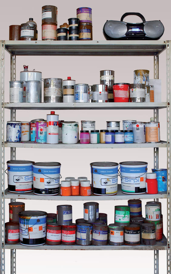 Artwork: Michelangelo Pistoletto, Scaffale - con radio (Shelves - with radio), 2014
