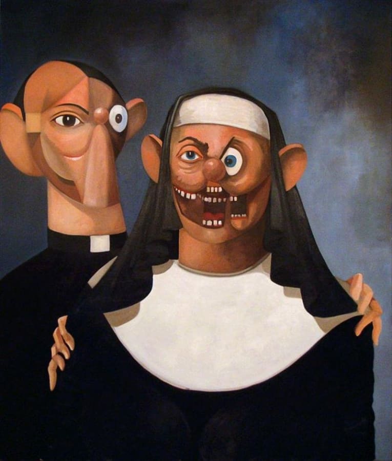 Artwork: George Condo, Nun and Priest, 2007