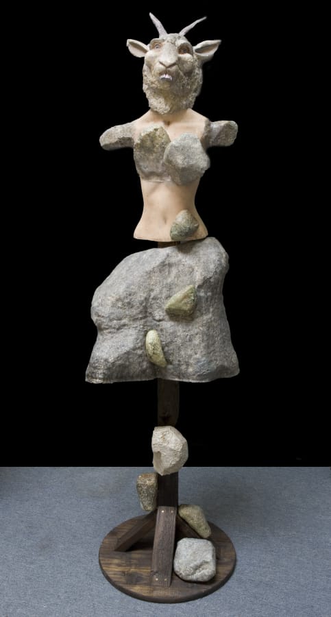 Artwork: Marnie Weber, Rock Sheep Scarecrow, 2011