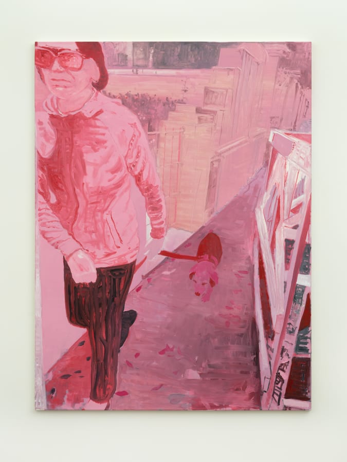 Artwork: Valentina Liernur, Señora rosa y perro, 2021