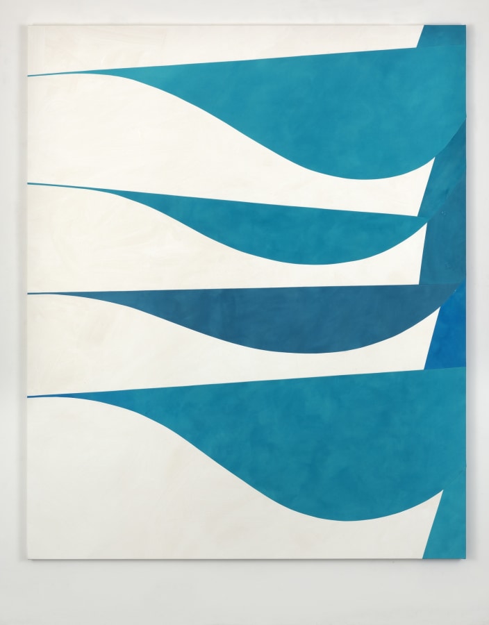 Artwork: Sarah Crowner, Warm Blue Stretched Stems, 2016