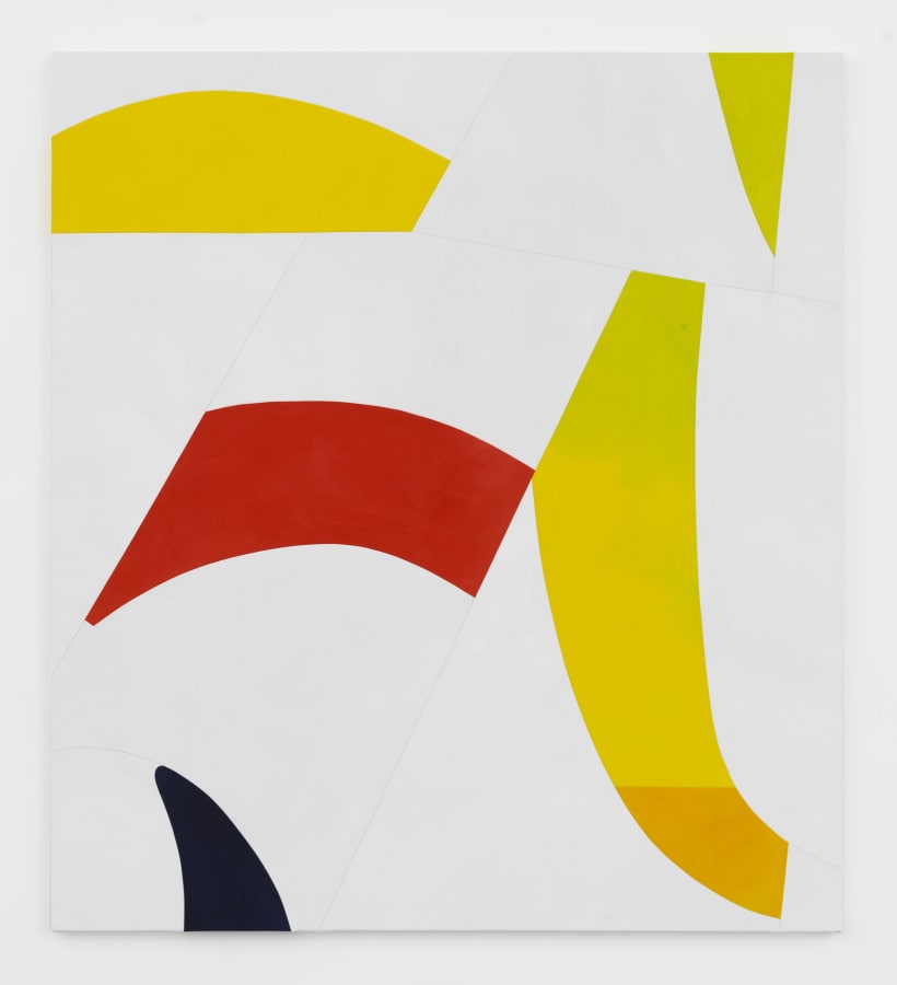Artwork: Sarah Crowner, Sliced Yellow, Red, Indigo, 2017