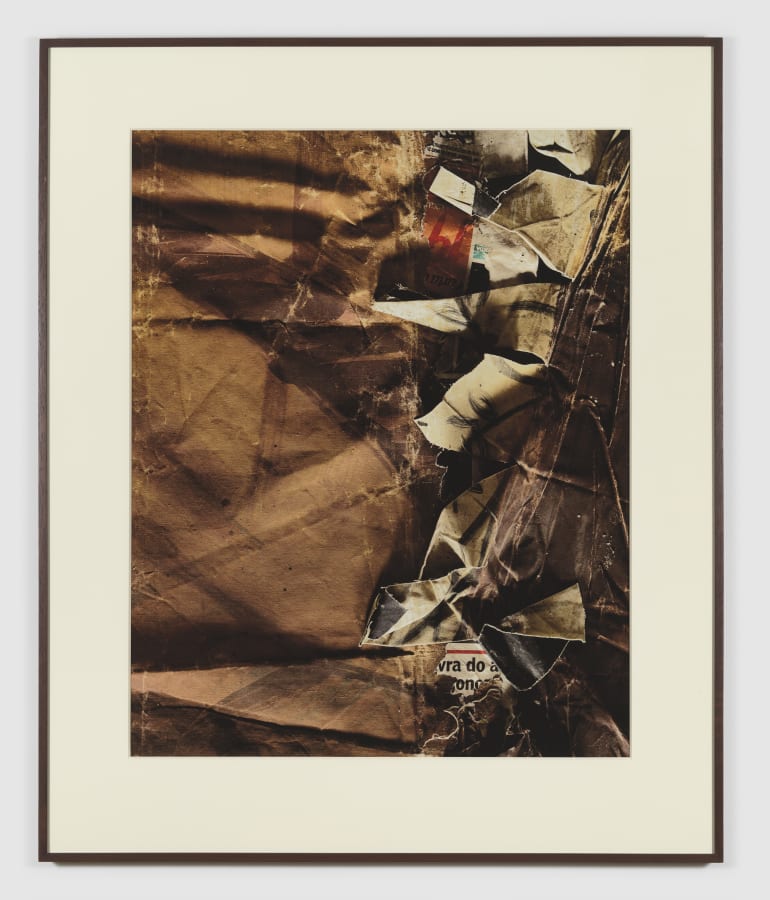 Artwork: João Penalva, Scenic flat being repaired. Cave scene. Water-based and synthetic dyes on seized canvas, water-based glue and newspapers, 2019