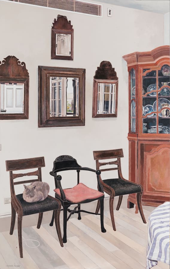 Artwork: Cressida Campbell, Interior with Mirrors, 2018